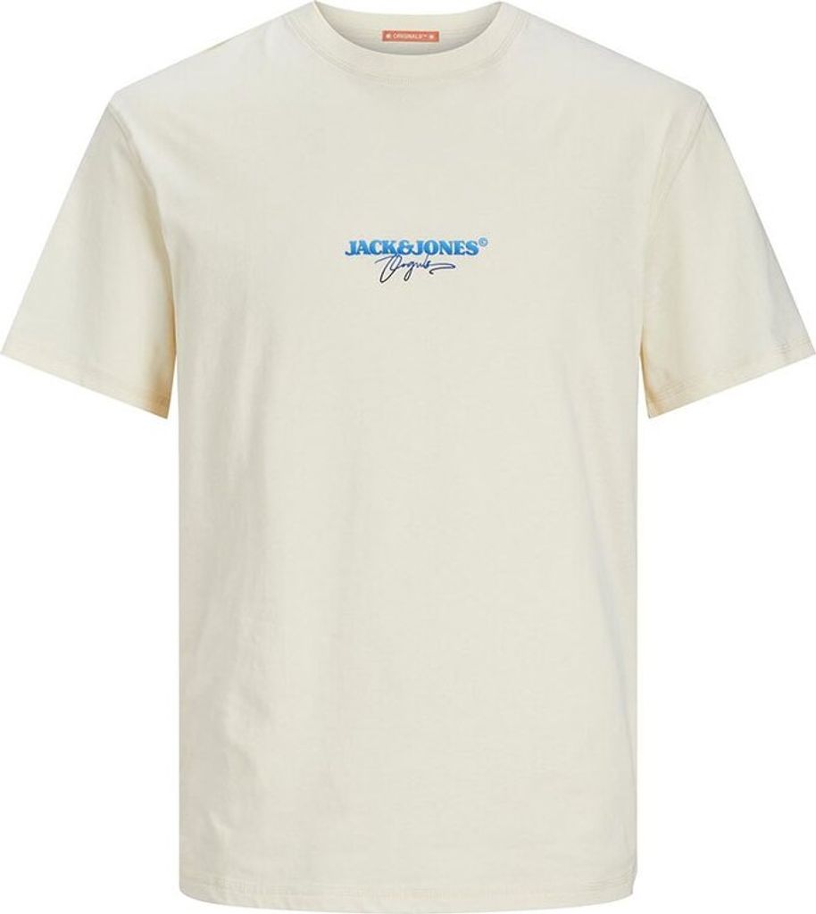 Jack & Jones Aruba Puff Branding Kurzarm-t-shirt Beige M Mann Beige M