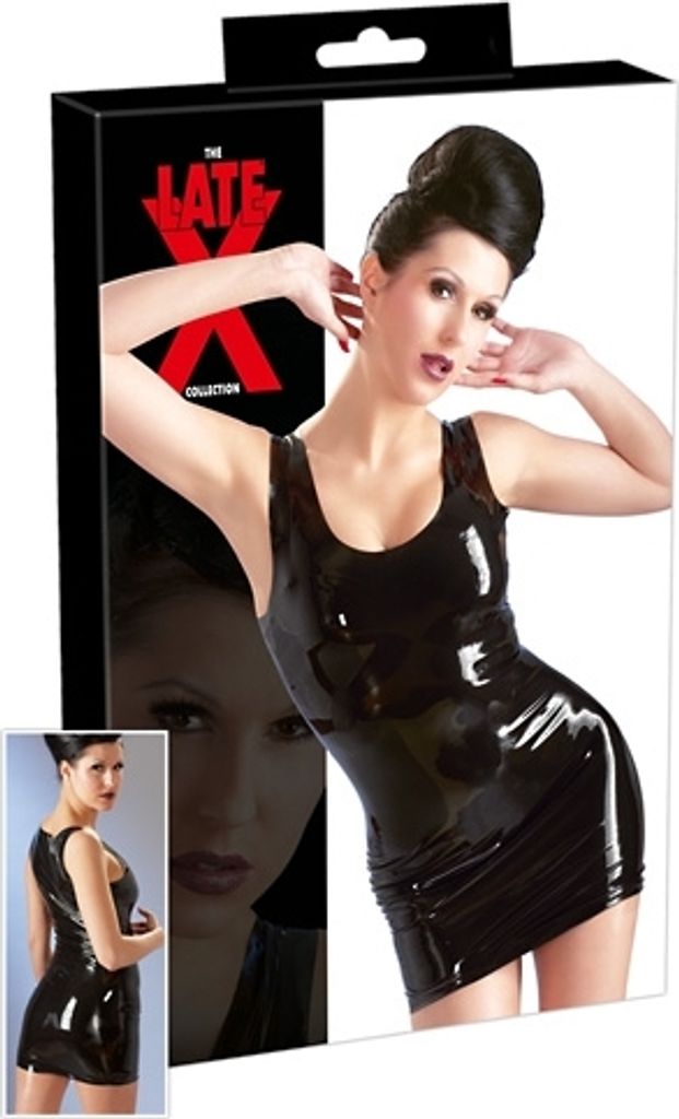 LATE X Kleid aus Latex schwarz hauteng geschnitten M Produktbild 