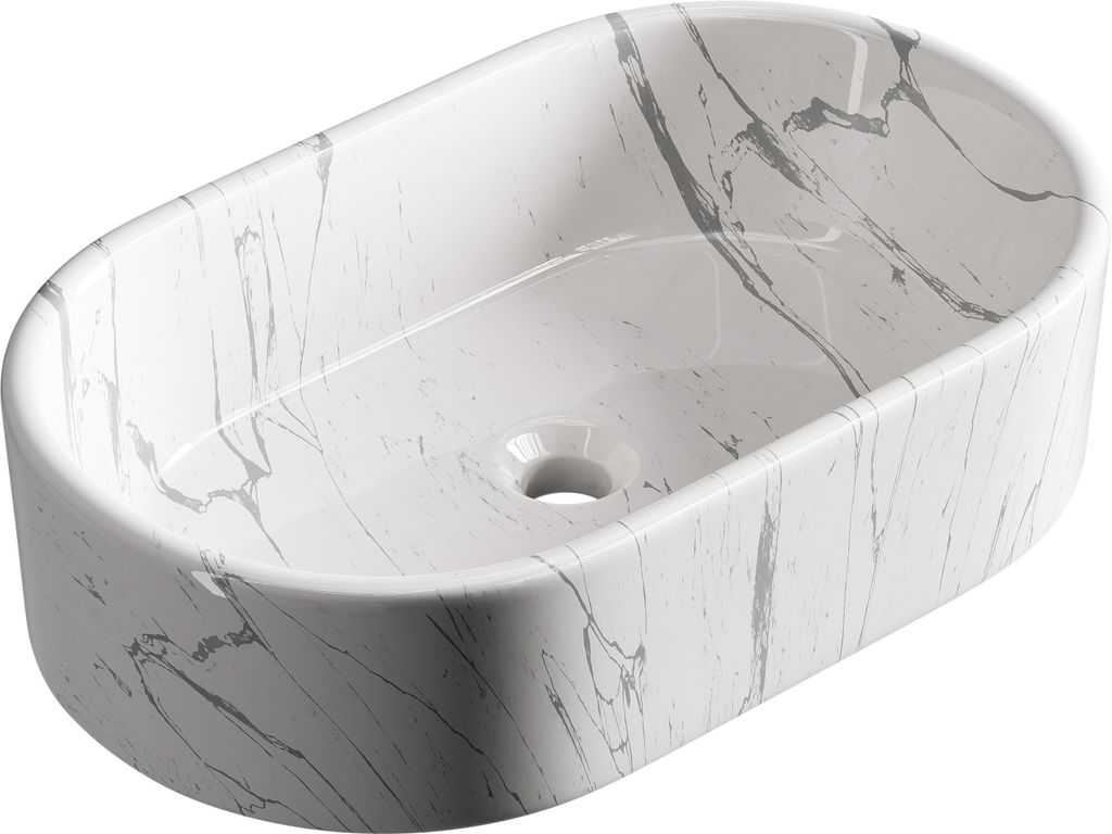 Aufsatzwaschbecken oval 55 cm Badezimmer Waschbecken Bad Gästebad WC