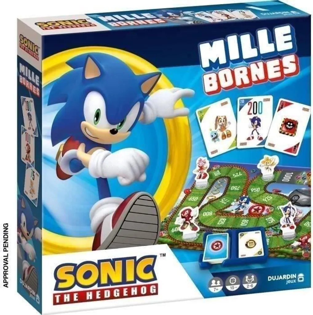 Mille Bornes Sonic Dujardin avec 7 Émeraudes du Chaos à collectionner