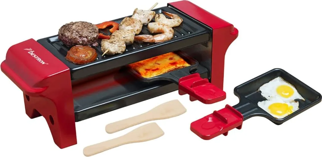 Petite Raclette de Table Bestron, Solution Gain de Place Rouge 350W - 5