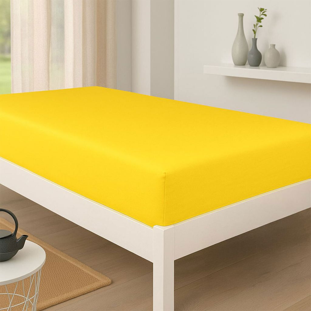 Bettwaren-Shop Jersey Spannbetttuch wasserdicht 90x190 - 100x200 cm mais