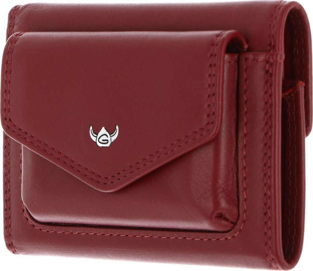 Golden Head Leder Geldbörse Polo RFID Protect Minischeintasche 1079 Rot dunkelrot