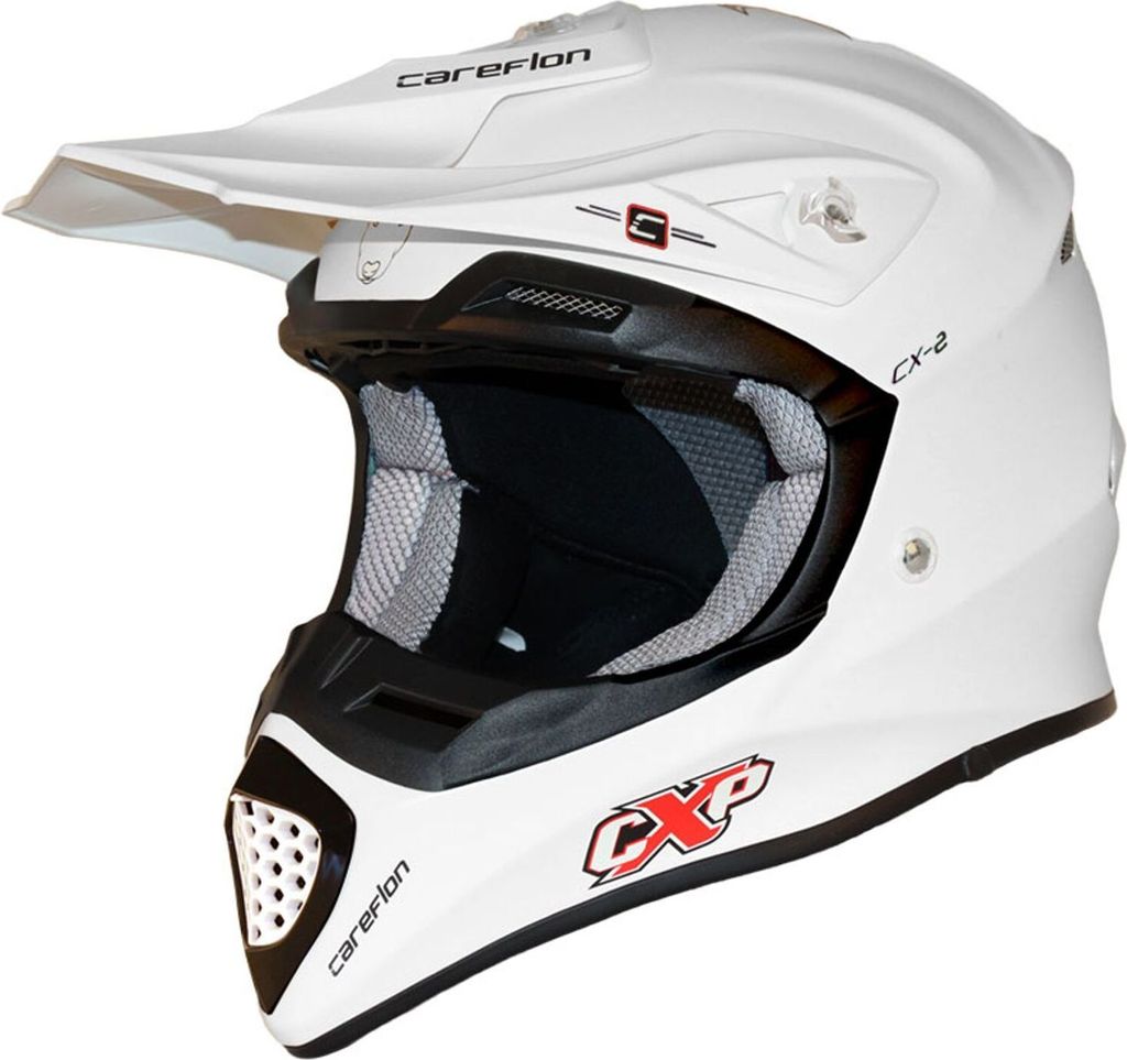 CX-2 Careflon Crosshelm Fiberglass MX Enduro Helm Motorradhelm Gr.54-64, Helm Modell:Racer red orange Marine Blue White, Helm Größe:57-58, Helm M...