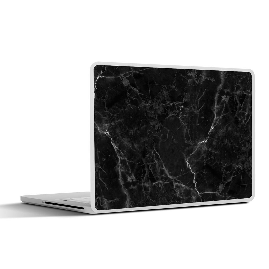 MuchoWow Laptop Aufkleber Sticker Cover Marmor - Schwarz - Weiß - Textur - Marmoroptik 30x22 cm - Laptop-Sticker