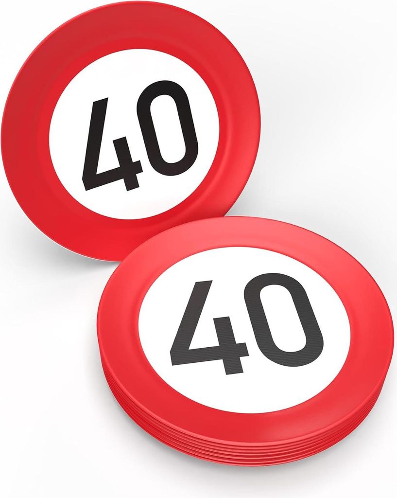 Happy Birthday 40 Teller – 8er-Pack, Ø 23 cm, edle Deko für den 40. Geburtsta