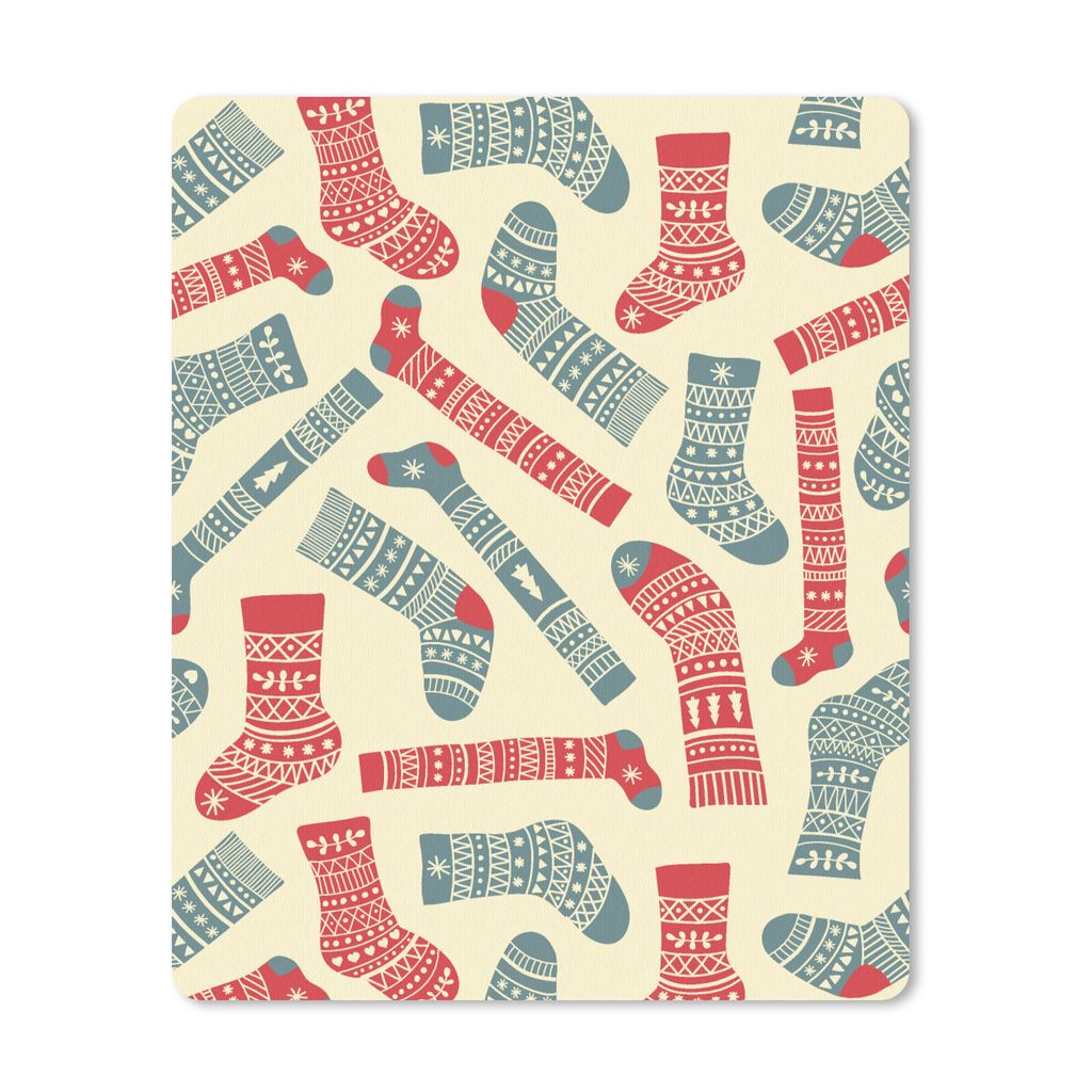 MuchoWow Mauspad Mousepad Weihnachten - Socken - Schnittmuster 30x40 cm - Mousepads - Maus Mat - Pad - Mausunterlage - Mausmatten