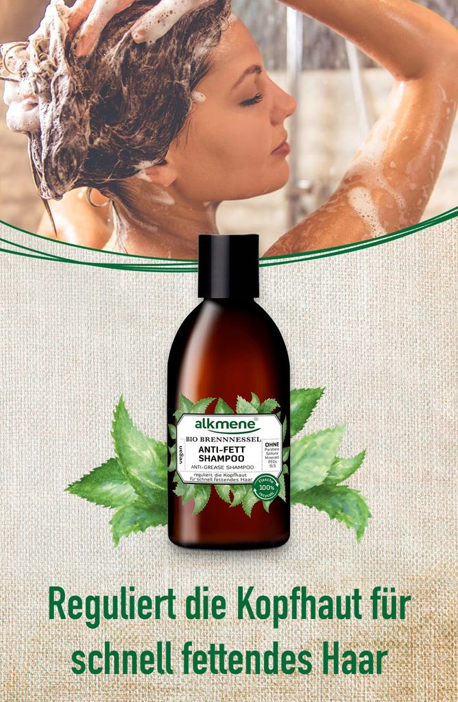alkmene Anti Fett Haar Shampoo mit Bio Brennnessel - Produktbild 2