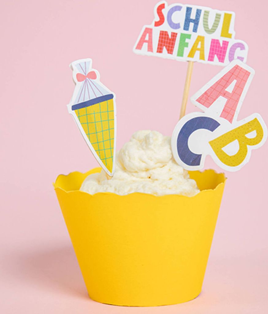8 Partypicker Schulanfang 11cm Deko Torte Kuchen Muffins Produktbild 2