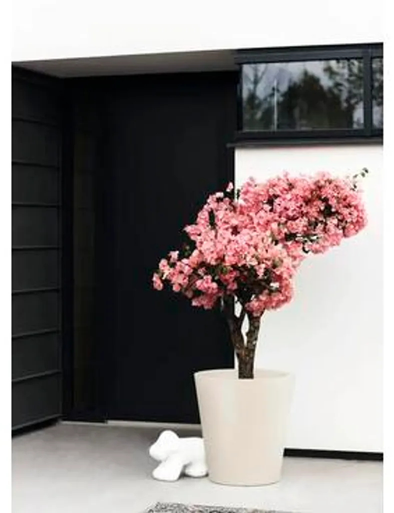 Pot de fleurs Pure Straight Round 50cm blanc lin idéal pour salon - 3