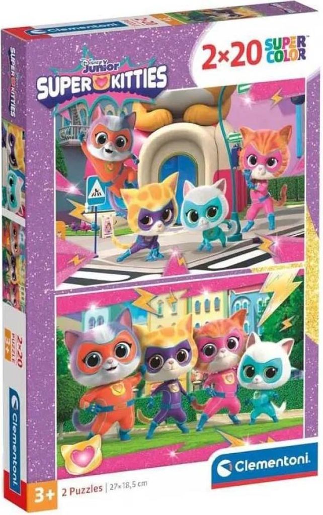 CLE puzzle 2x20 SuperKolor SuperKitties 24811 Image du produit 