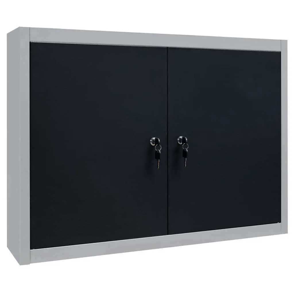 Meuble de rangement mural pour outils en métal gris design atelier