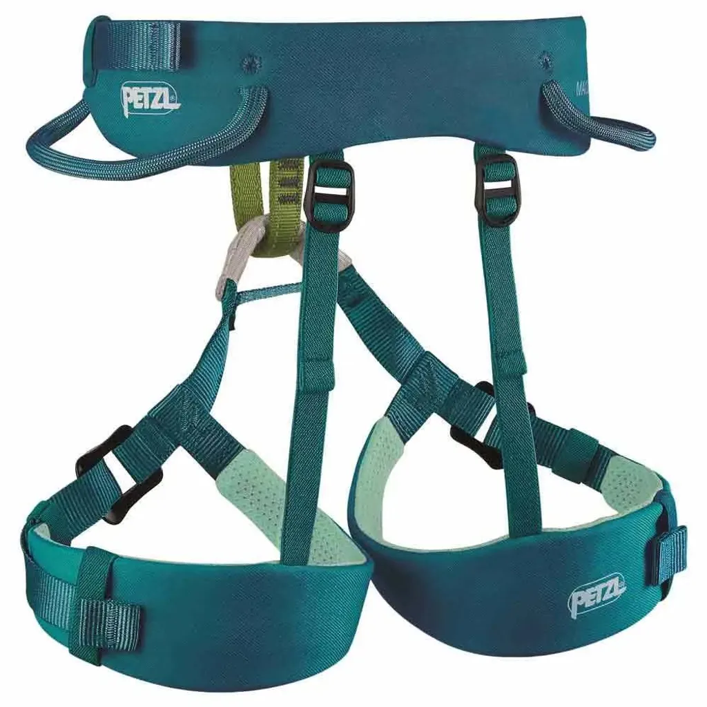 Baudrier d'Escalade Enfant Petzl Macchu Bleu avec Cuisses Ajustables