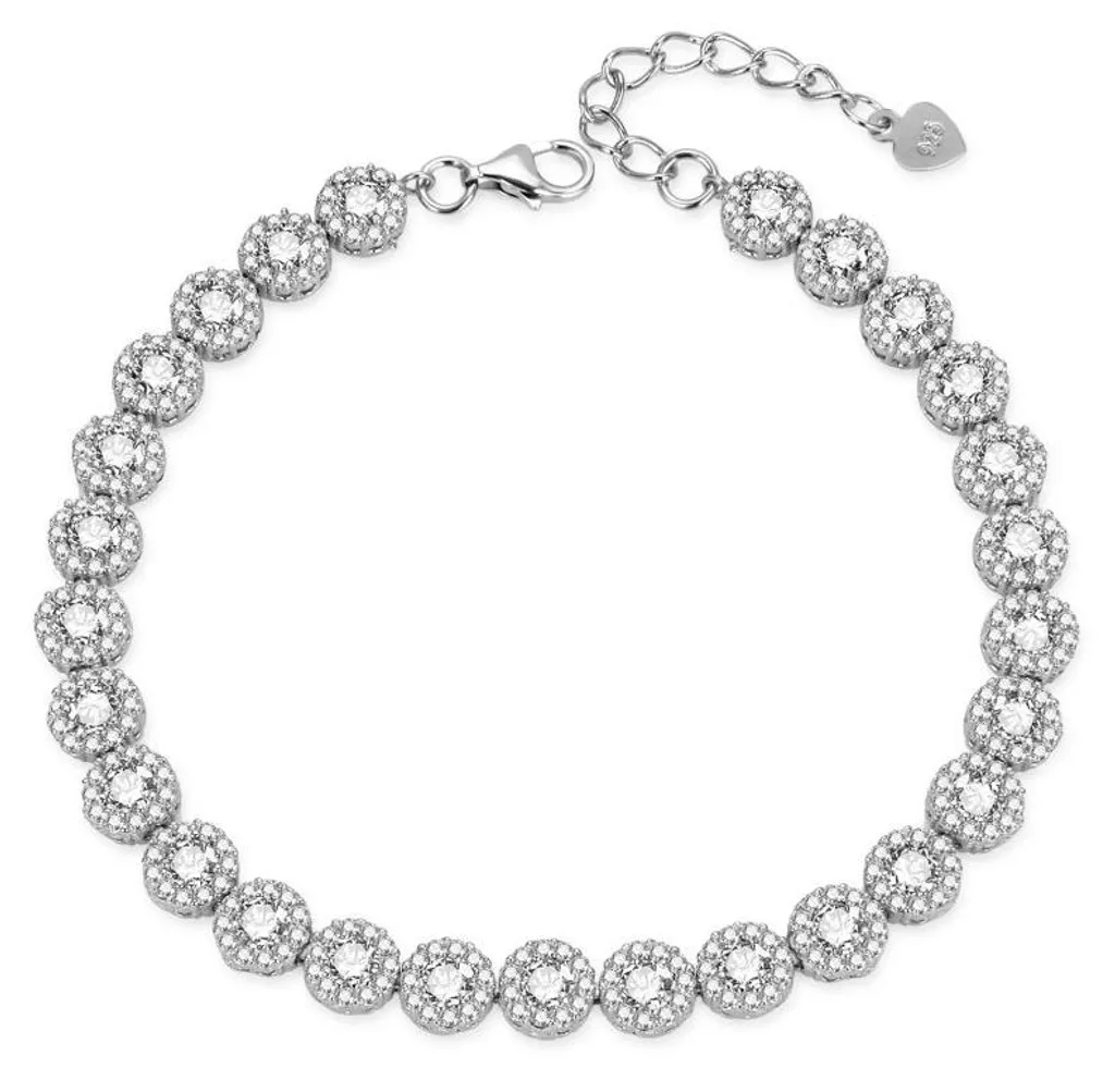 Bracelet en argent 925 avec zircons scintillants AGB769/21 - Élégance