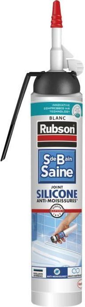 Sanitärdichtstoff - RUBSON - 2683038 - Fugen - Einfach - Gesundes Badezimmer - Dichtstoff - Weiß - 200 ml