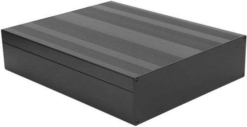 Elektronische Produktbox aus Aluminium, schwarz, 178x220mm