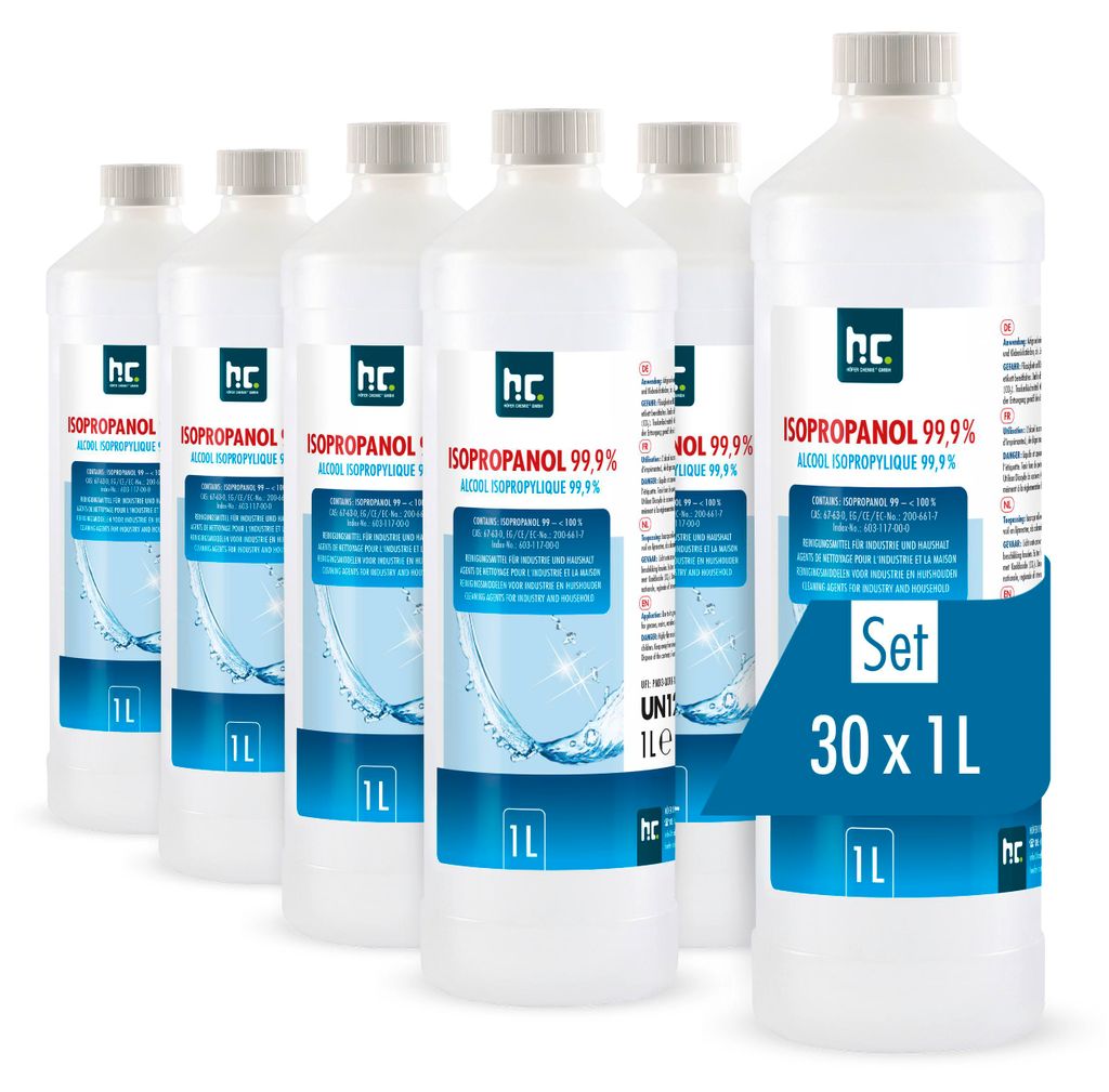 30x 1 L Isopropanol 99,9% in 1 Liter Flaschen Produktbild 