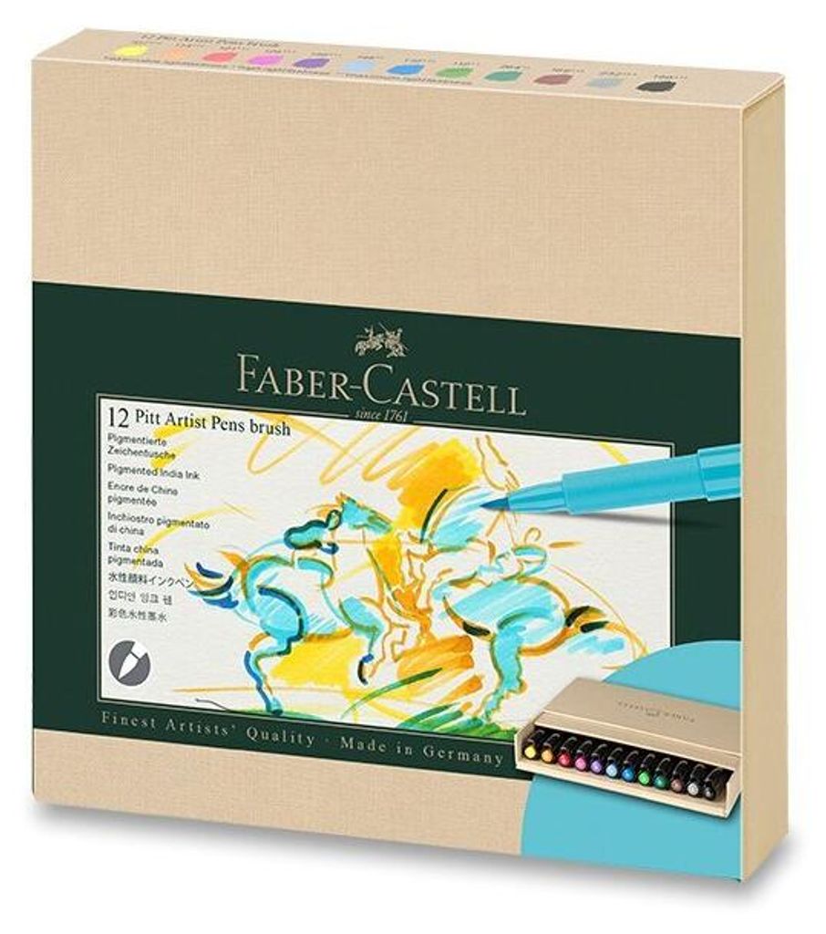 FABER-CASTELL Tuschestift Pitt Artist Pen B 12er A.box Immagine del prodotto 