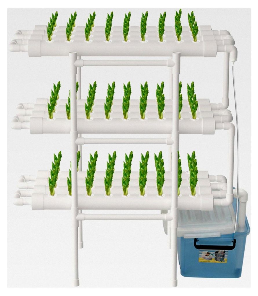 3-lagiges Hydroponik-Anbausystem mit 108 Pflanzenstandorten für Gemüse, Blumen und Pflanzen zu Hause