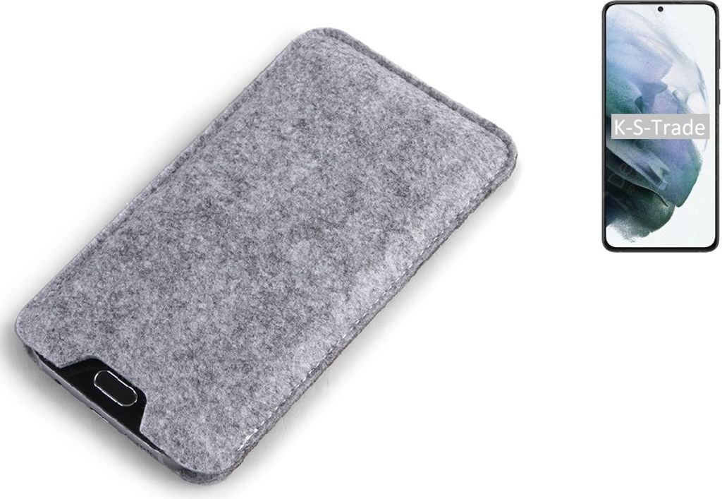 K-S-Trade Filz Handyhülle kompatibel mit Samsung Galaxy S21+ 5G Exynos Schutzhülle Filztasche Filz Tasche Case Sleeve Handy Hülle Filzhülle grau