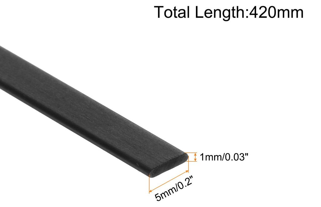 3 Stš¹ck Kohlefaserstreifen 1x5mm 420mm L?nge Pultrudierte flache Kohlefaserst?be fš¹r Drachen, RC-Flugzeug