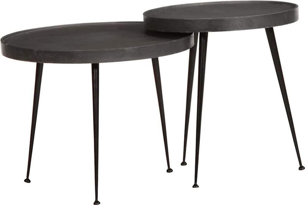 Couchtisch 2 Stk. Schwarz Holzwerkstoff