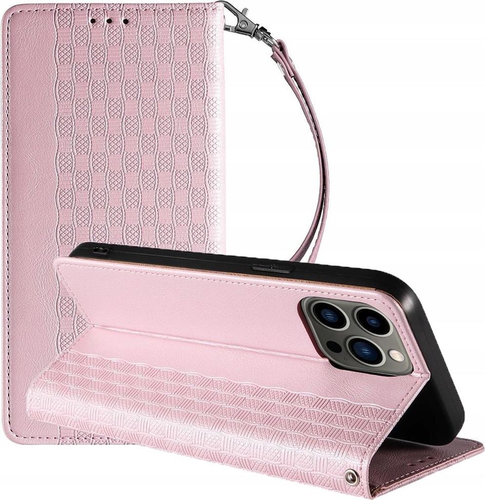 Puzdro s magnetickým popruhom pre Iphone 14 Promax Pink Obrázok produktu 