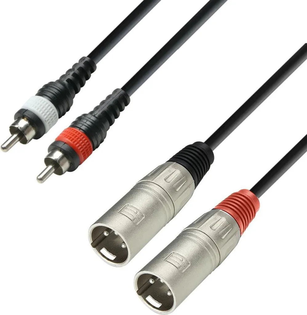 Cavo Audio 6m 2xRCA su 2xXLR Maschio Adam Hall K3TMC0600