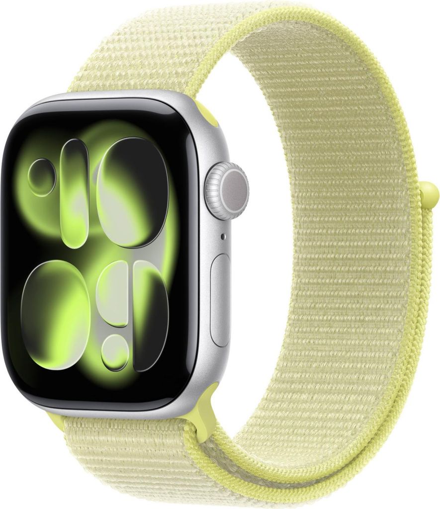 Apple MFFF4ZM/A Intelligentes tragbares Accessoire Band Gelb Nylon, Recyceltes Polyester, Elasthan
