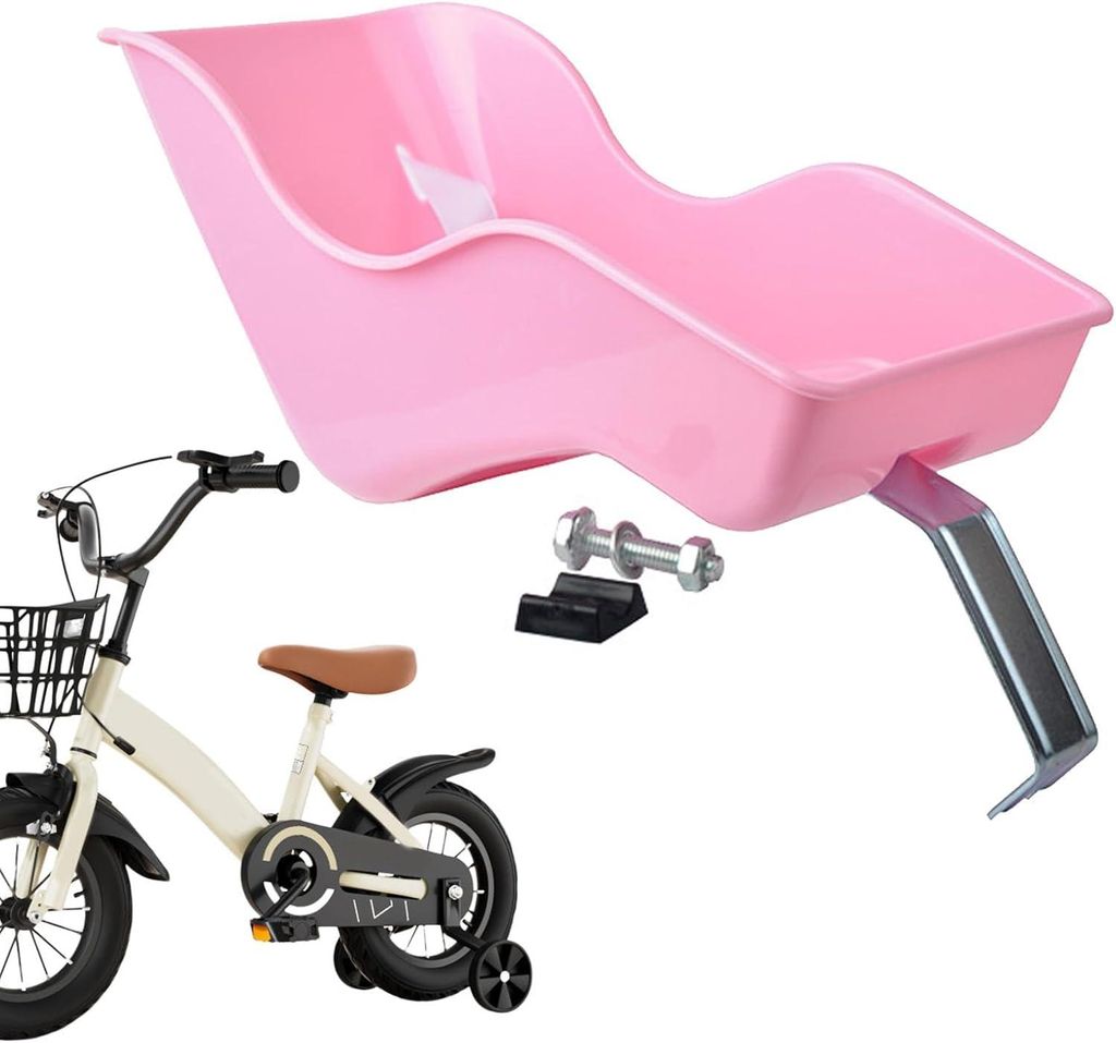 Mädchenfahrradsitz, Puppenfahrradsitz für Mädchen, Puppenfahrradträger, Träger – geeignet für Puppen und Stofftiere, Fahrradzubehör