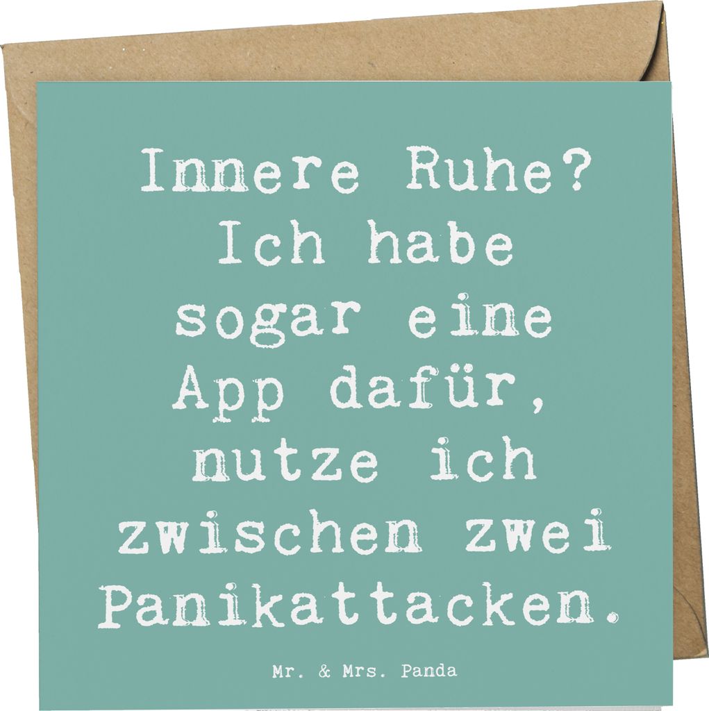 Mr. & Mrs. Panda Grußkarte Spruch Innere Ruhe - Meeresbrise - Geschenk, Entspannung, Gefühl, Glückwunschkarte, Wohlbefinden, Humor im Alltag, Ha...