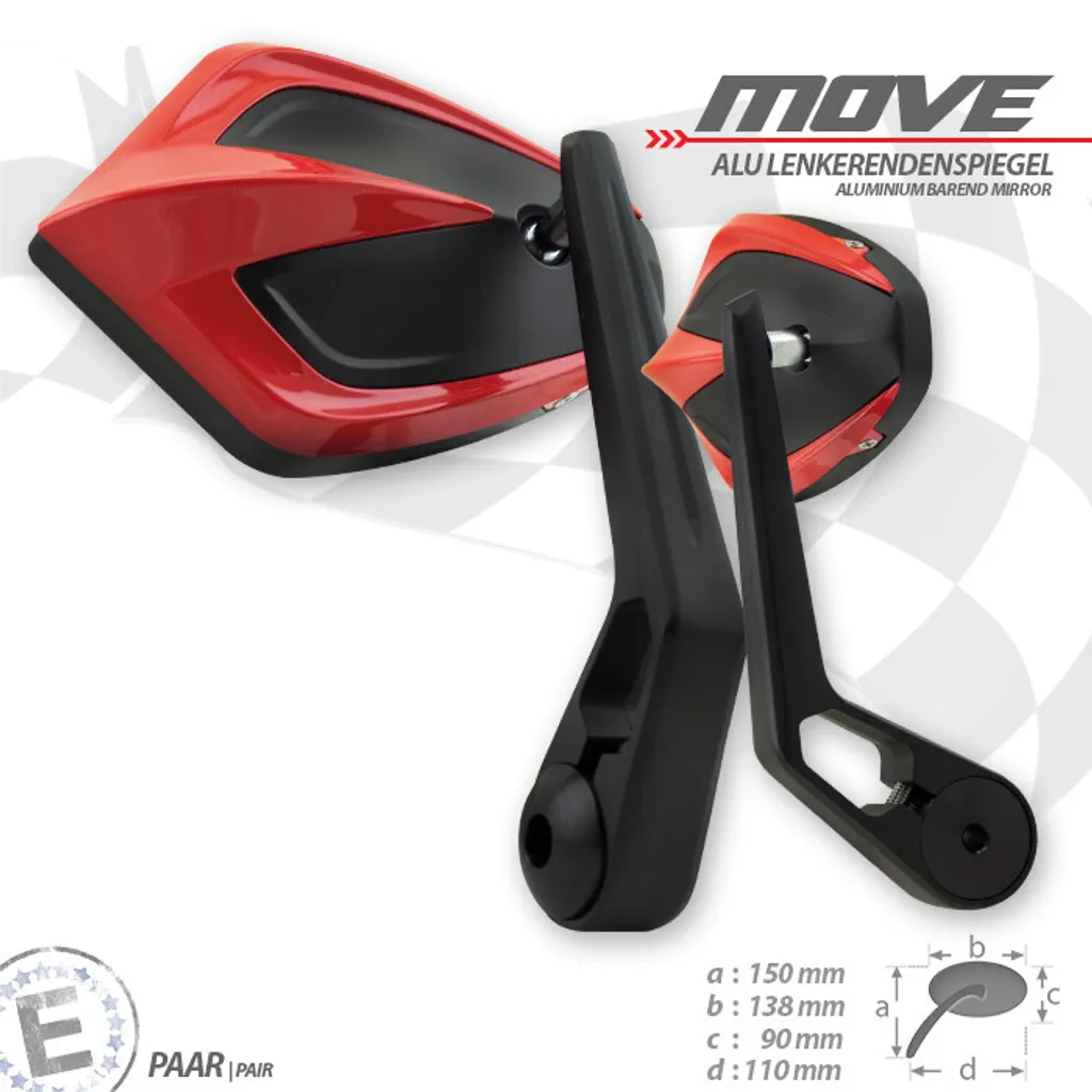 Lenkerendenspiegel MOVE M6 Rouges : Look Sportif et Visibilité