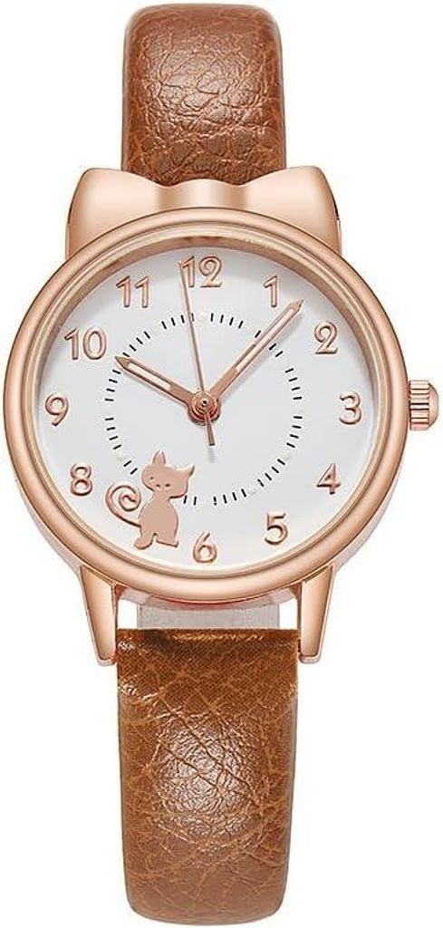 Damenuhr Damenmode Quarzuhr Polyurethan Lederarmband Einfache lässige Armbanduhr für Damen Mädchen Stilvolles, minimalistisches Design Präzises...