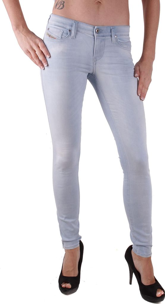 Diesel Damen Skinzee-Low-Zip 0839U Jeans Hose Skinny