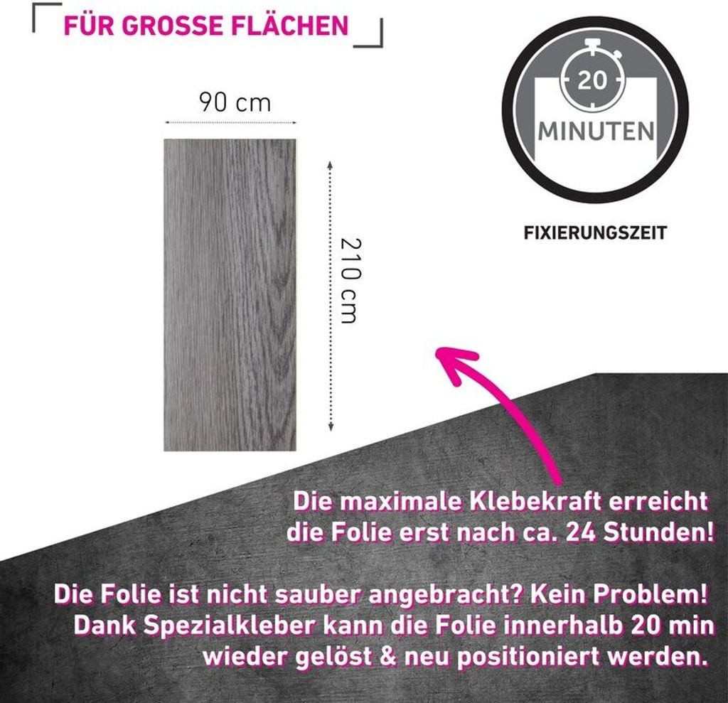 Klebefolie Eiche taupe - 90x210cm Produktbild 