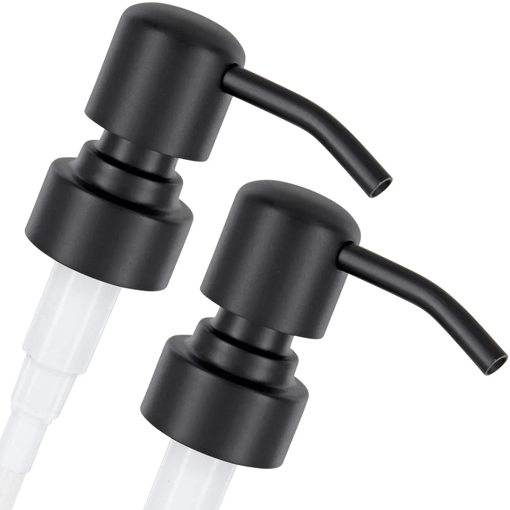 Pompe de Rechange Inox Noir Mat pour Flacon Savon Zagreb Filetage 28mm
