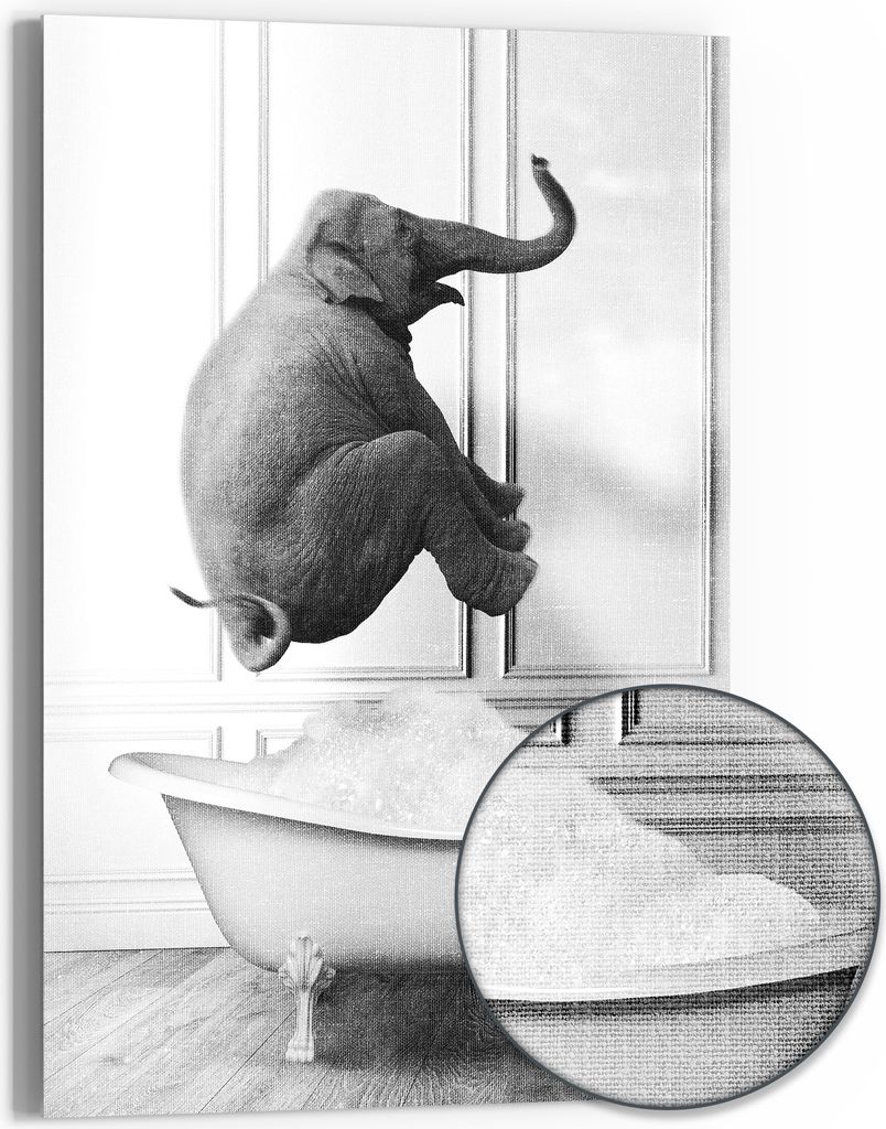 DEQOART Hybrid Leinwand Bild 60x90 cm 'Schwereloses Bad' Wandbild Glas flach modern