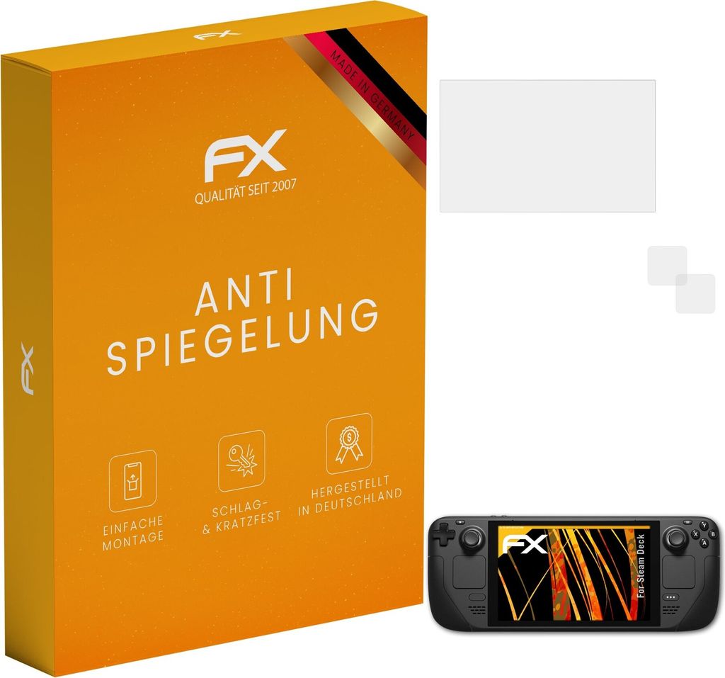 atFoliX FX-Antireflex 2x Schutzfolie kompatibel mit Steam Deck Displayfolie