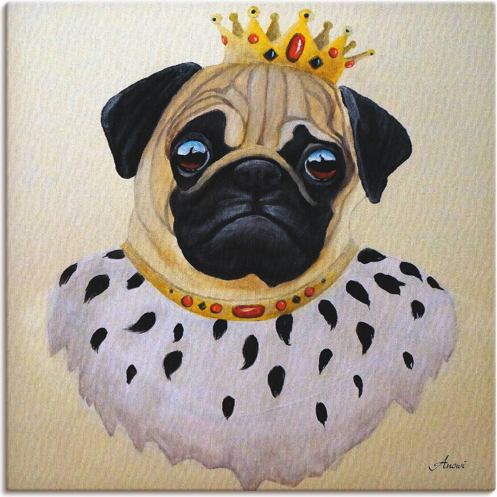 ARTland Leinwandbild König Mops der Furchtlose Größe: 40x40 cm