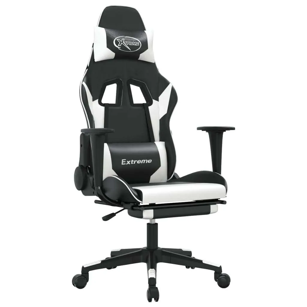 Poltrona Gaming Ergonomica Bianca e Nera: Massaggio e Comfort Totale