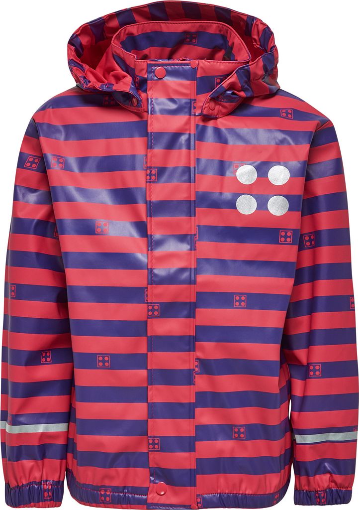 Lego Wear Mädchen Regenjacke rot-lila gestreift Gr. 110 - 152 116