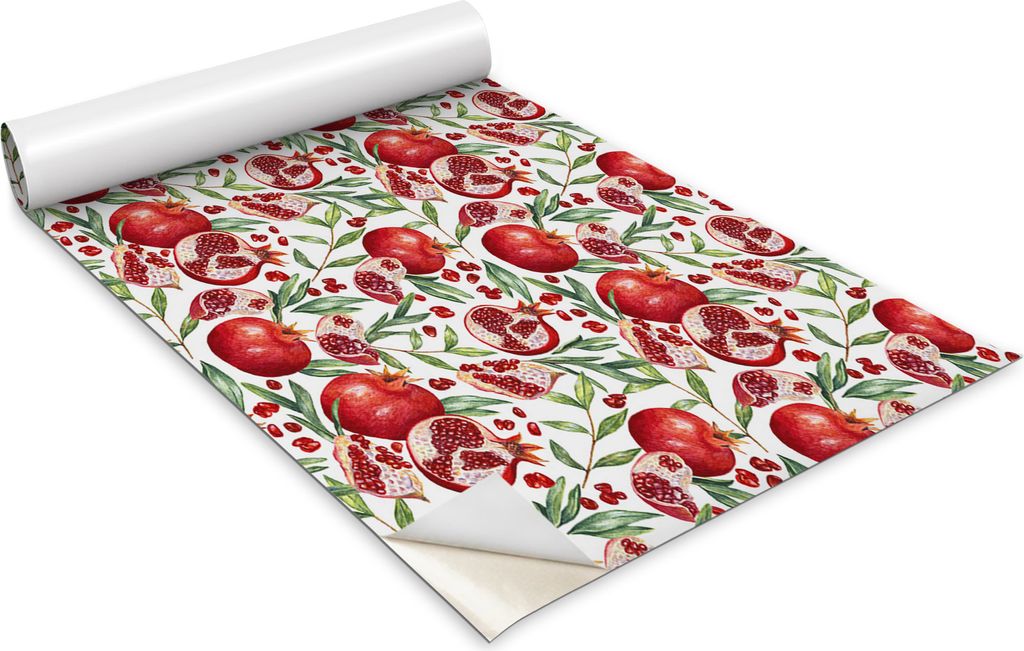 Selbstklebende Möbelfolie - Dekorationsfolie - Tischmöbel - Zuschneidbar - Granatapfelfrucht - 100 x 50 cm