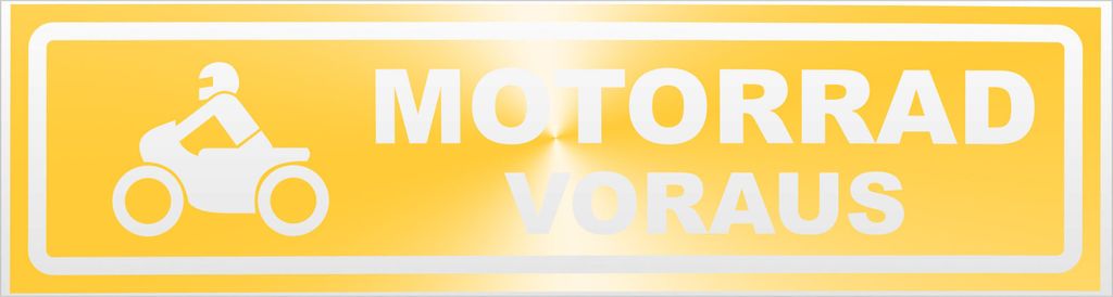 Kiwistar Motorrad voraus Motiv 2 invertiert Magnetschild Schild magnetisch - 60cm Gelb - reflektierend - Magnetfolie für Auto PKW Kfz