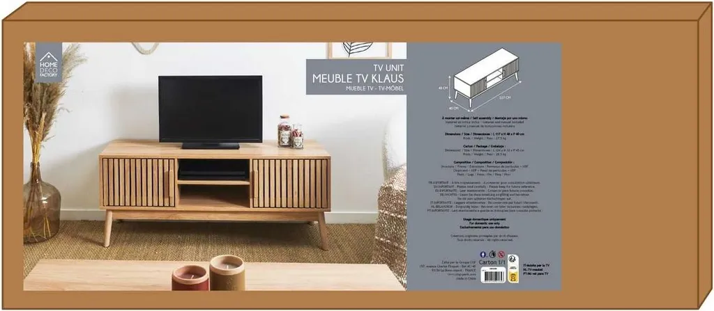HowHomely Mobile TV 117cm Beige: Recensione e Specifiche Cassettiera - 8
