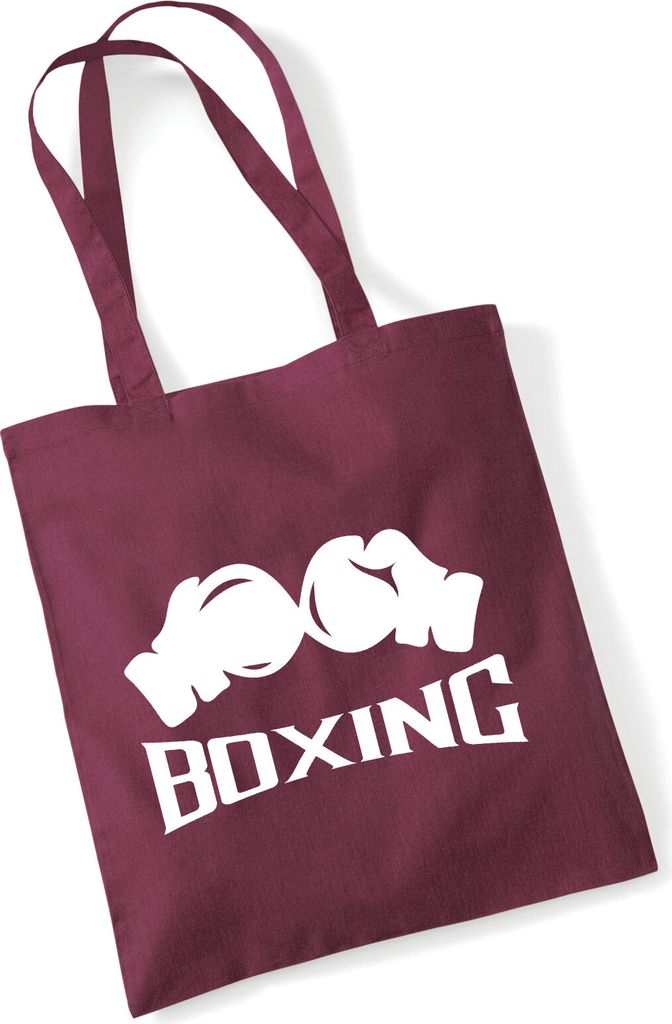 Huuraa Jutebeutel Boxing Boxhandschuhe 10 Liter Burgundy Baumwolle Tasche Geschenkidee
