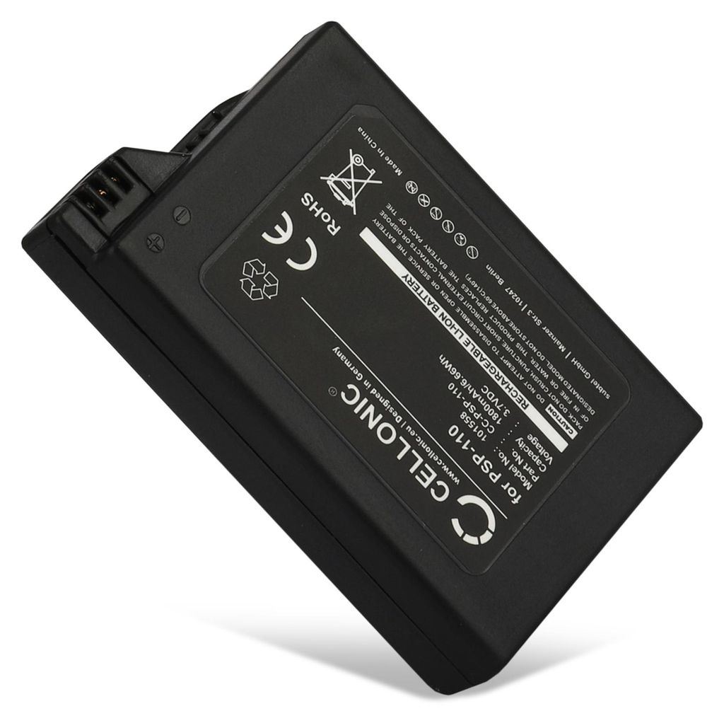 CELLONIC 1x Akku für Spielekonsole Kompatibel mit Sony PSP 1, PSP-110 - (1800mAh, 3.7V)
