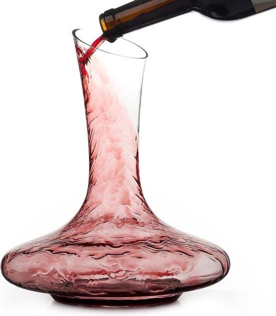 Weindekantkaraffe 1,8 l groß, stabil, Kristallglas