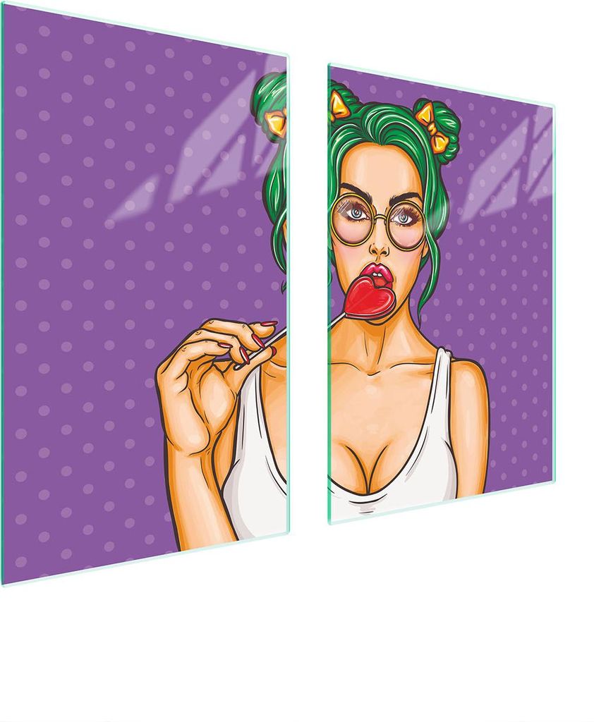 Glasschutzplatte Für Küche 65X52 Frau