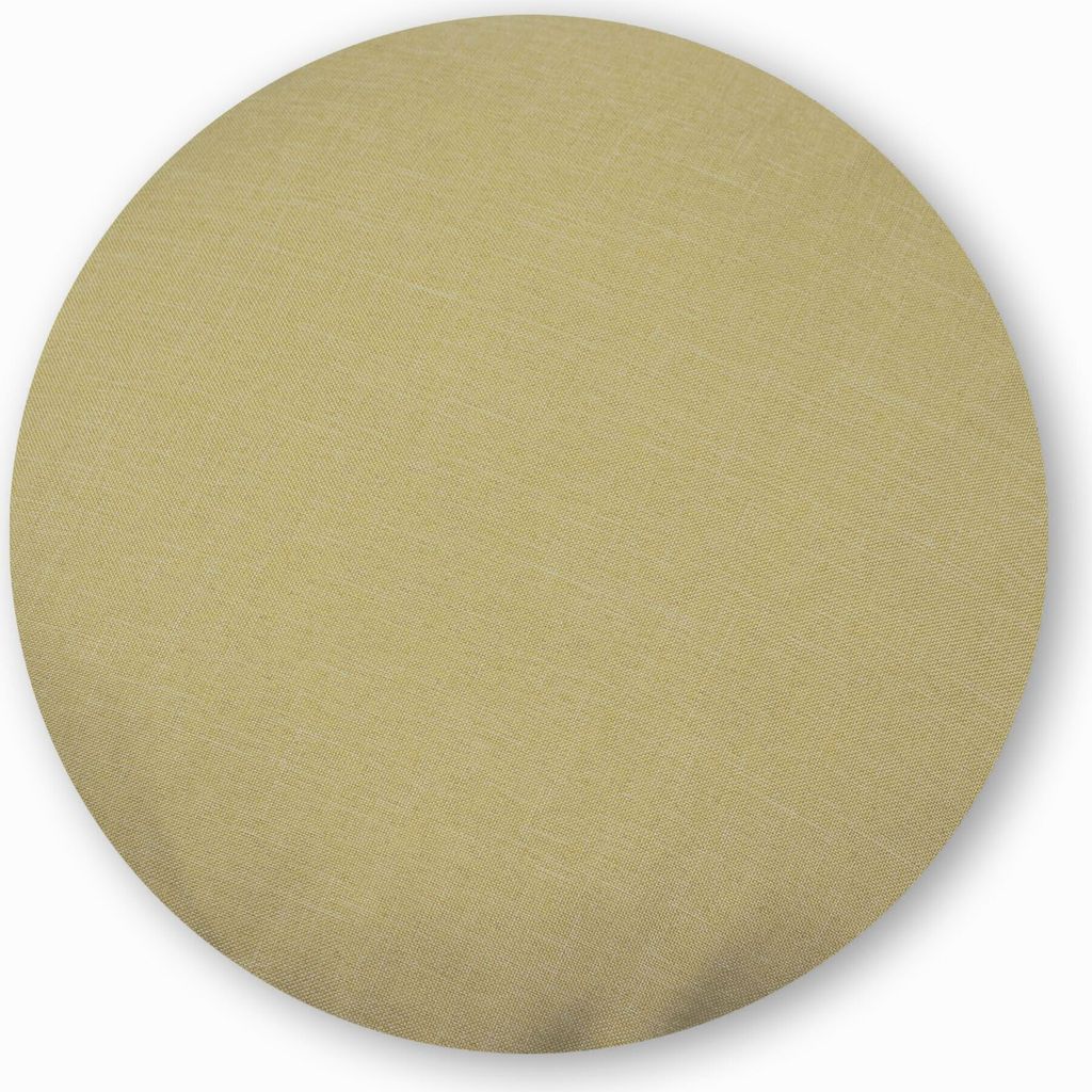 Kissenbezug rund 50 cm gelb Leinenoptik Kissenhülle Struktur Deko Kissen