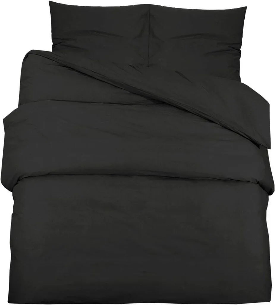 Biancheria da Letto Matrimoniale Nera 240x220 vidaXL Microfibra